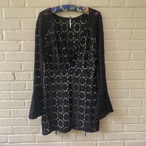 Free People Plunge Bell Sleeve Dress